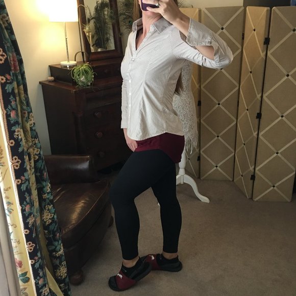 Express Stretch Button Down Blouse - Picture 9 of 12